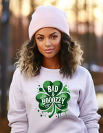 Load image into Gallery viewer, Bad &amp; Boozy Green Shamrock - Adult Crewneck
