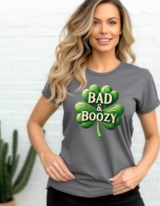 Bad & Boozy Shamrock 1 - Adult T-Shirt