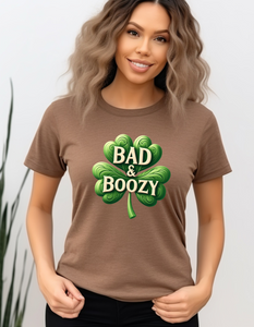 Bad & Boozy Shamrock 1 - Adult T-Shirt