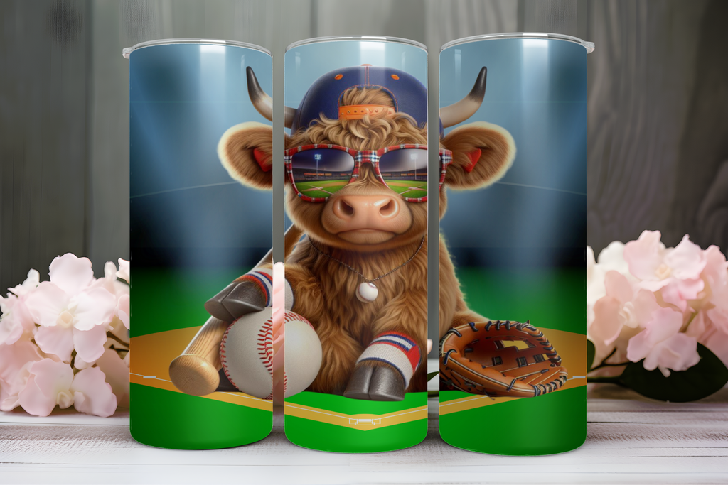 Highland Cow Baseball 1 - Tumbler Digital Download