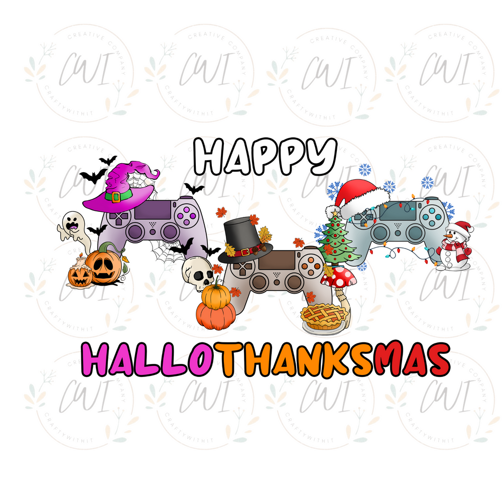 Happy Hallothanksmas Gamers - DTF Transfer