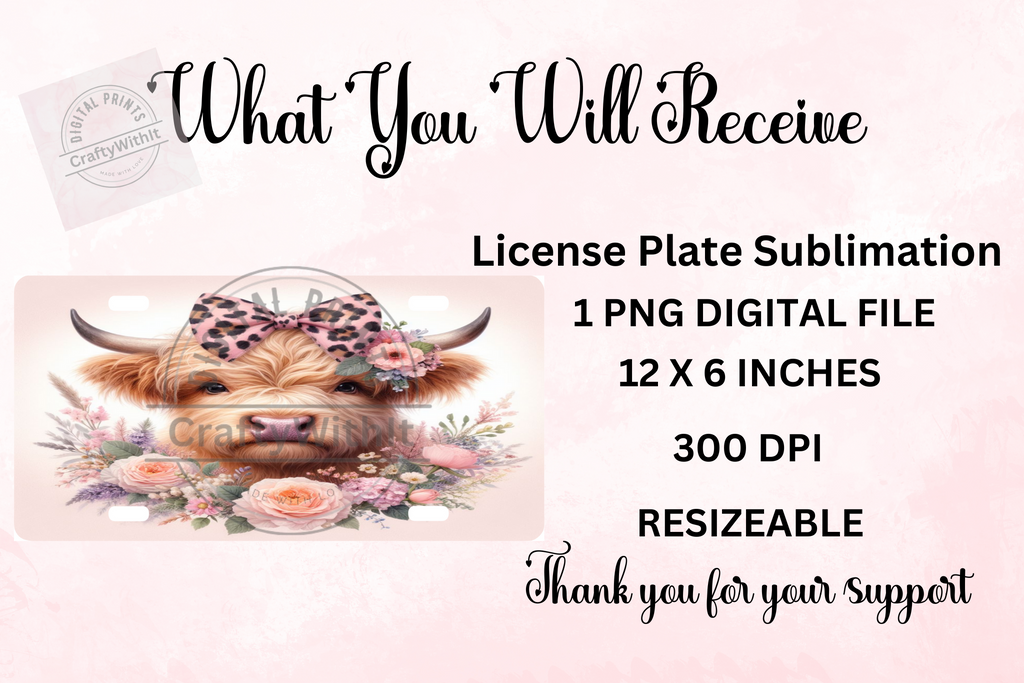 Highland Cow 1 - License Plate Digital Download