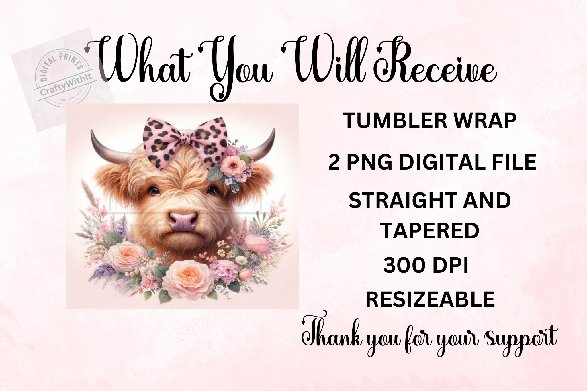 Highland Cow 1 - Tumbler Digital Download