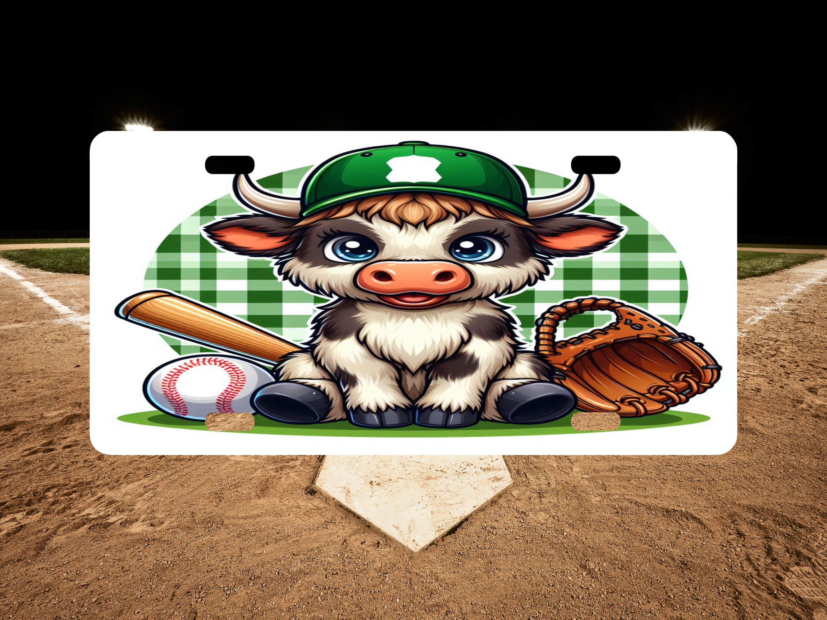Highland Cow Baseball 1 - License Plate Digital Download