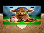 Load image into Gallery viewer, Highland Cow Baseball 2 License Plate - Digital Download
