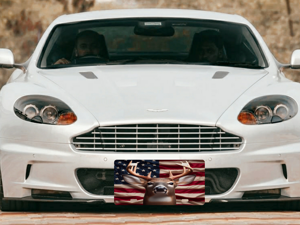 Buck With American Flag - License Plate Digital Download