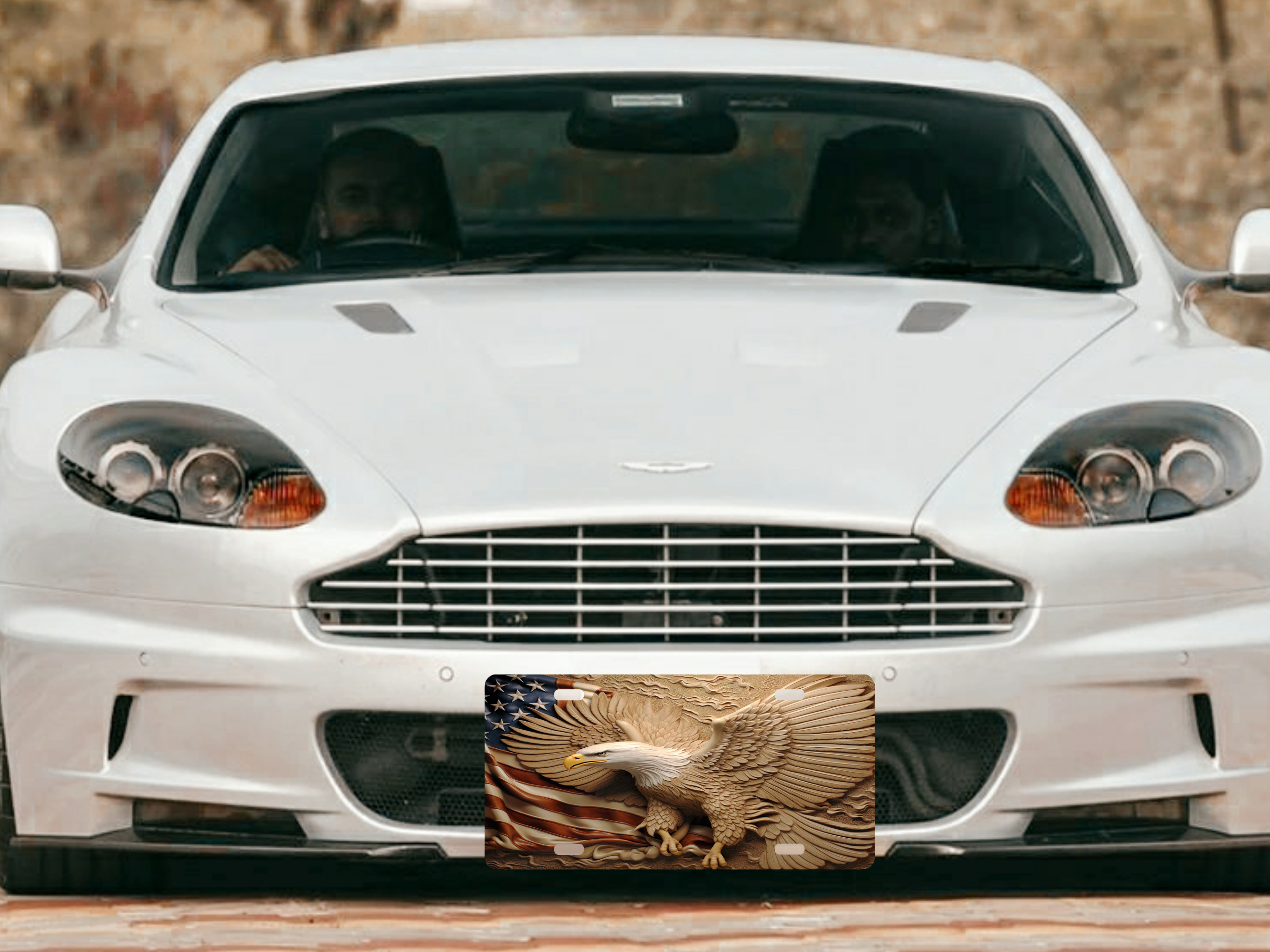 Bald Eagle With American Flag License Plate - Digital Download