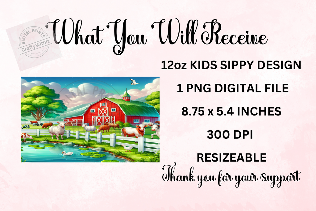 Farm Yard 12oz - Kids Sippy Digital Download
