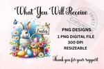 Load image into Gallery viewer, Easter Rabbit Sublimation PNG  - Digital Download
