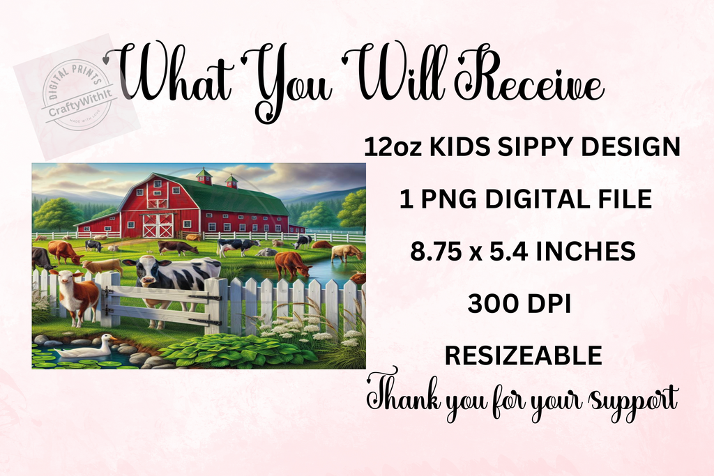 Farm Yard 12oz - Kids Sippy Digital Download