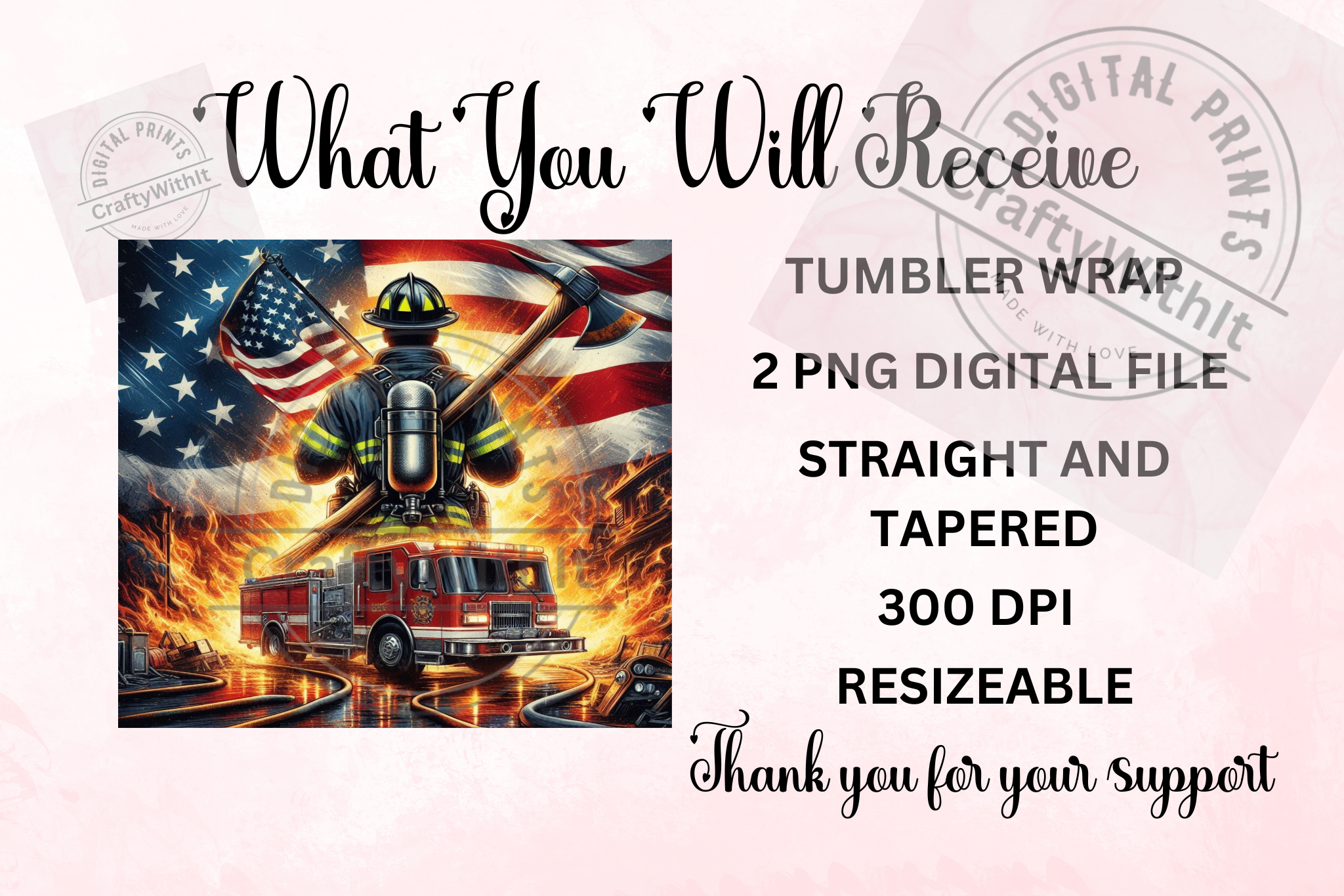 Fireman - Tumbler Digital Download