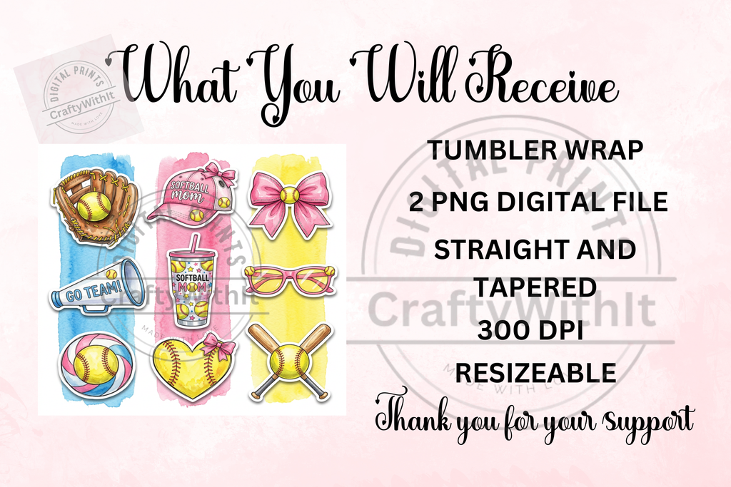 Softball Mom - Tumbler Digital Download