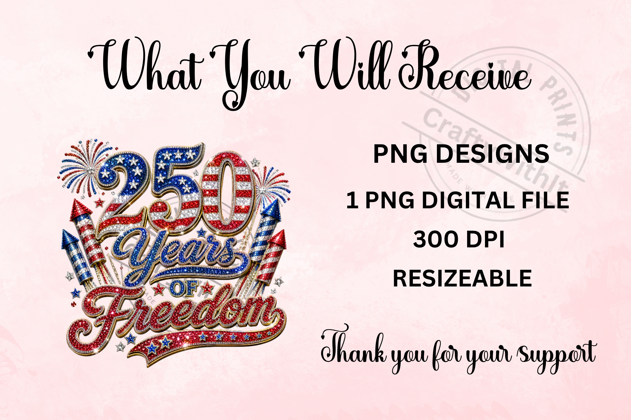 American 250 Years - PNG Digital Download