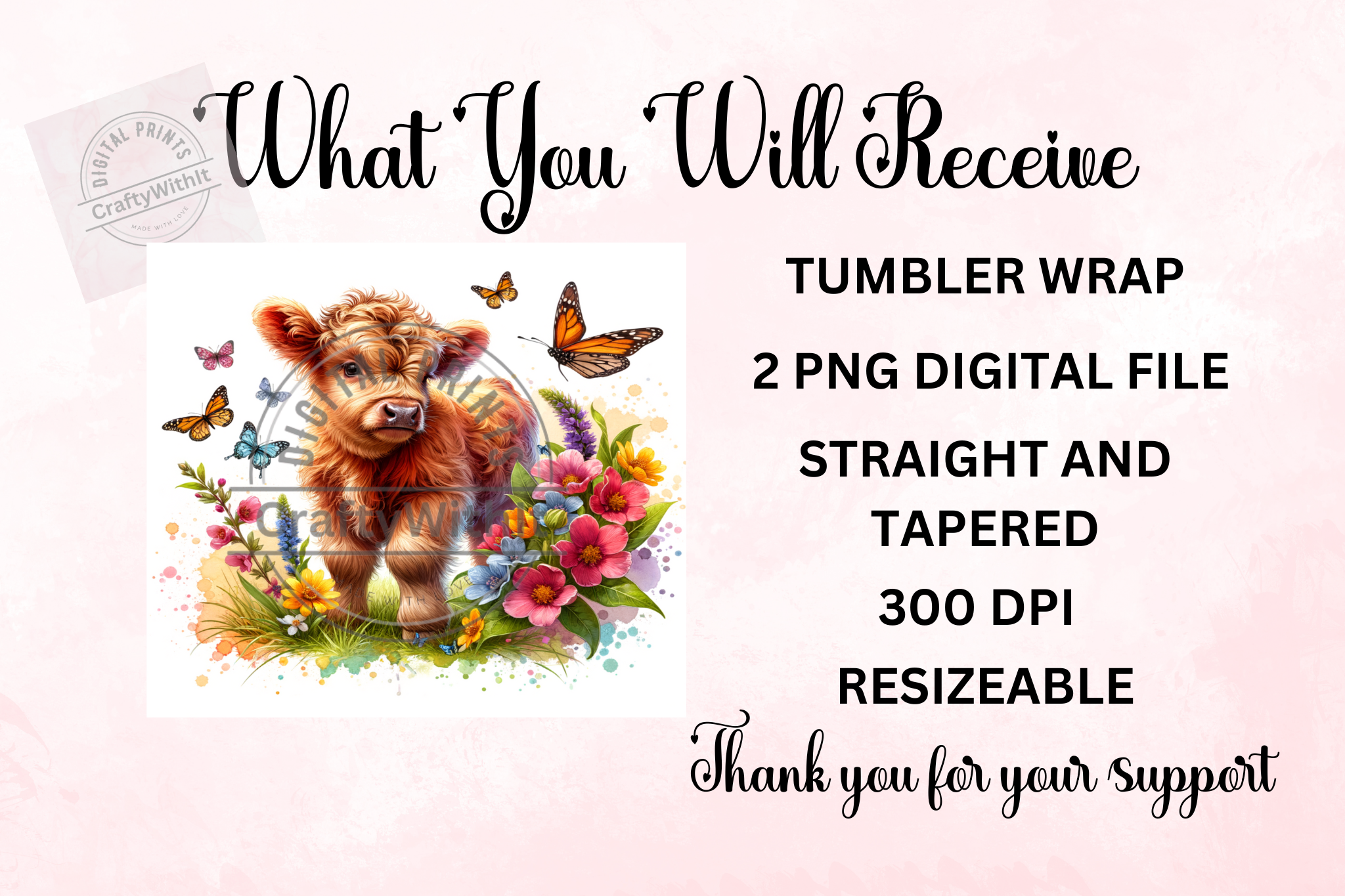 Highland Cow 5 - Tumbler Digital Download