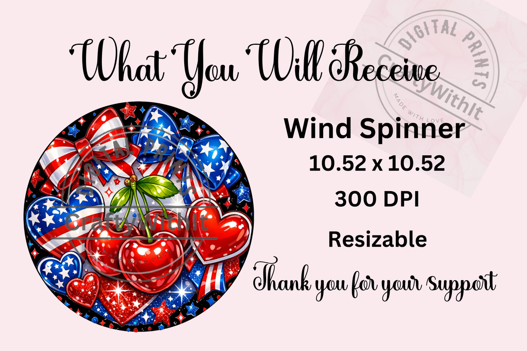 Patriotic Cherry - Wind Spinner Digital Download
