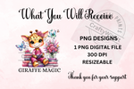 Load image into Gallery viewer, Giraffe Magic Sublimation PNG  - Digital Download
