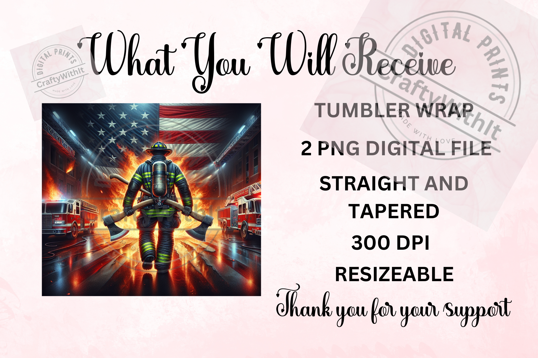 Fireman - Tumbler Digital Download