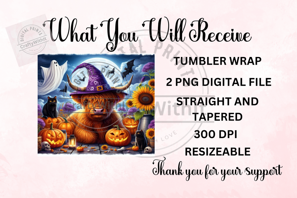 Halloween Highland Cow - Digital Download