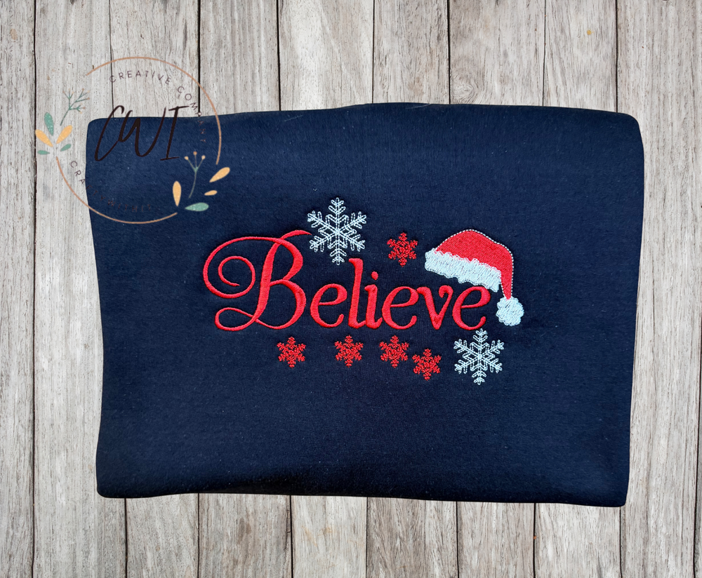 Believe  - Crewneck Embroidery