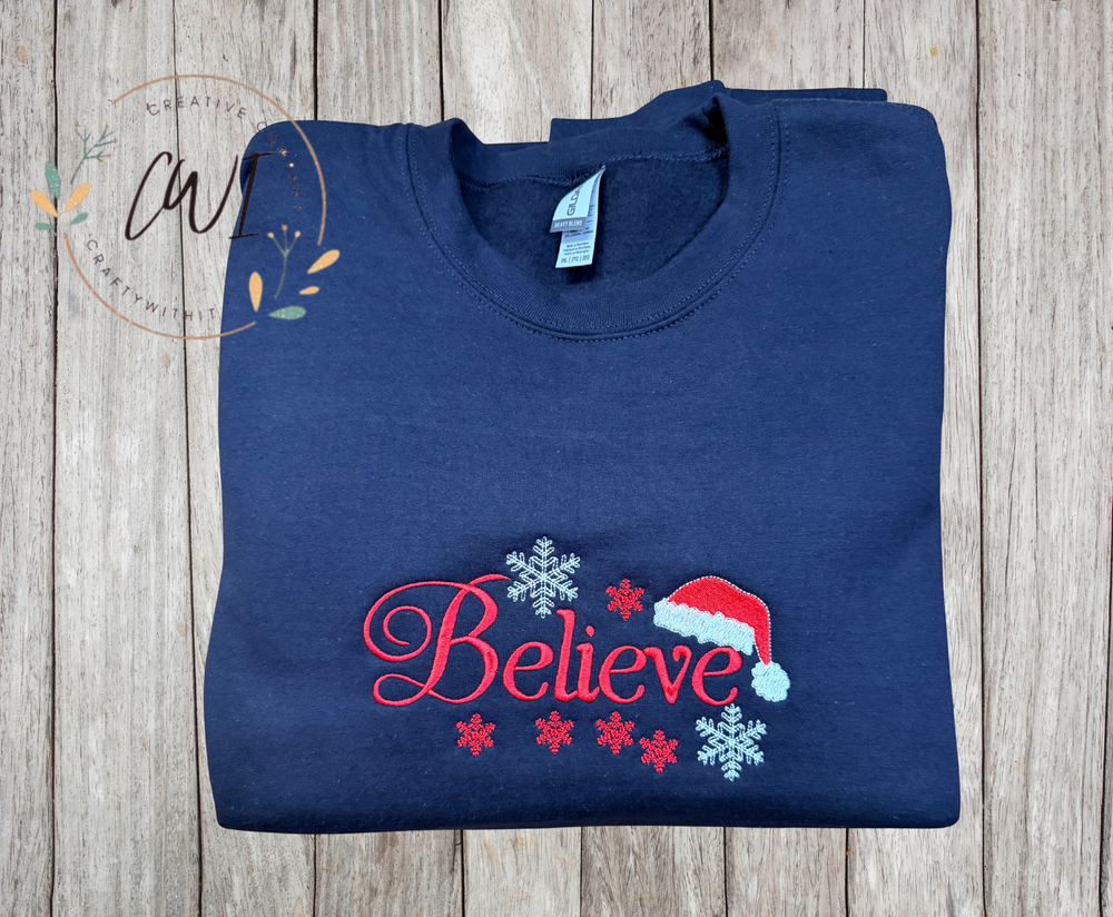 Believe  - Crewneck Embroidery