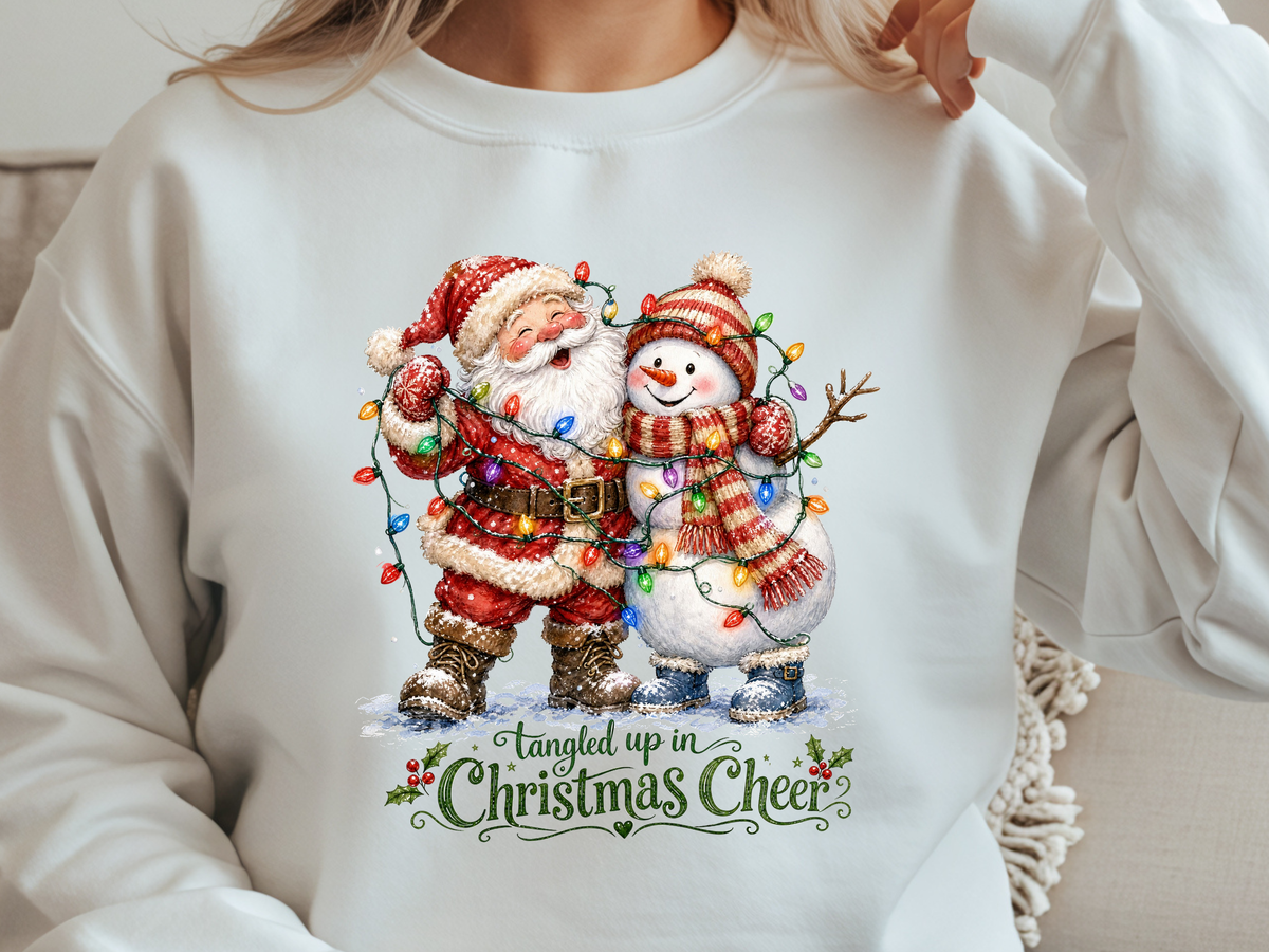 Tangled Up in Christmas Cheer Santa & Snowman - Youth/Adult Direct To Film Transfer