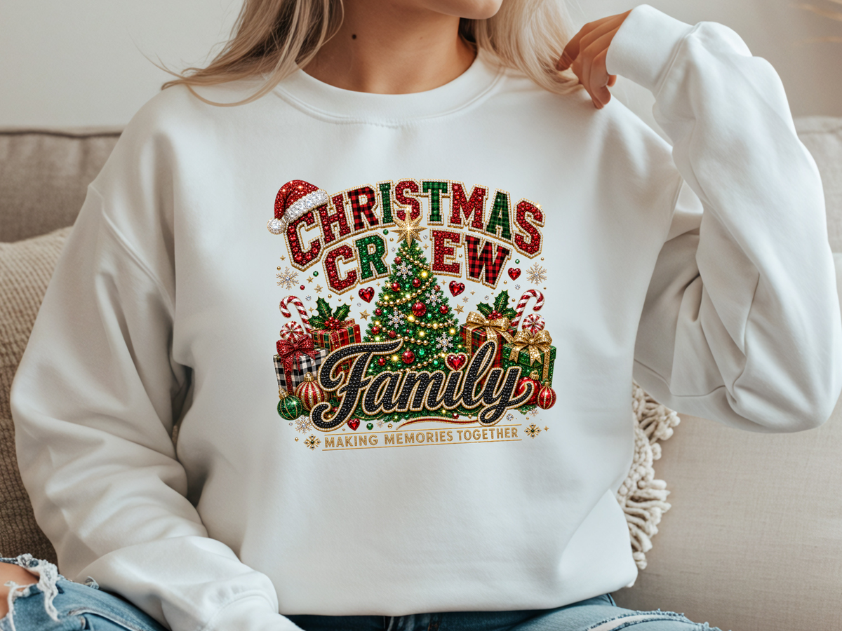 Christmas Crew Family Faux Rhinestone DTF Transfer - Youth/Adult Direct To Film Transfer (Copy)