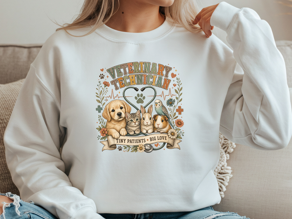 Veterinary Technician Tiny Patients Big Love DTF Transfer - Youth/Adult Direct To Film Transfer