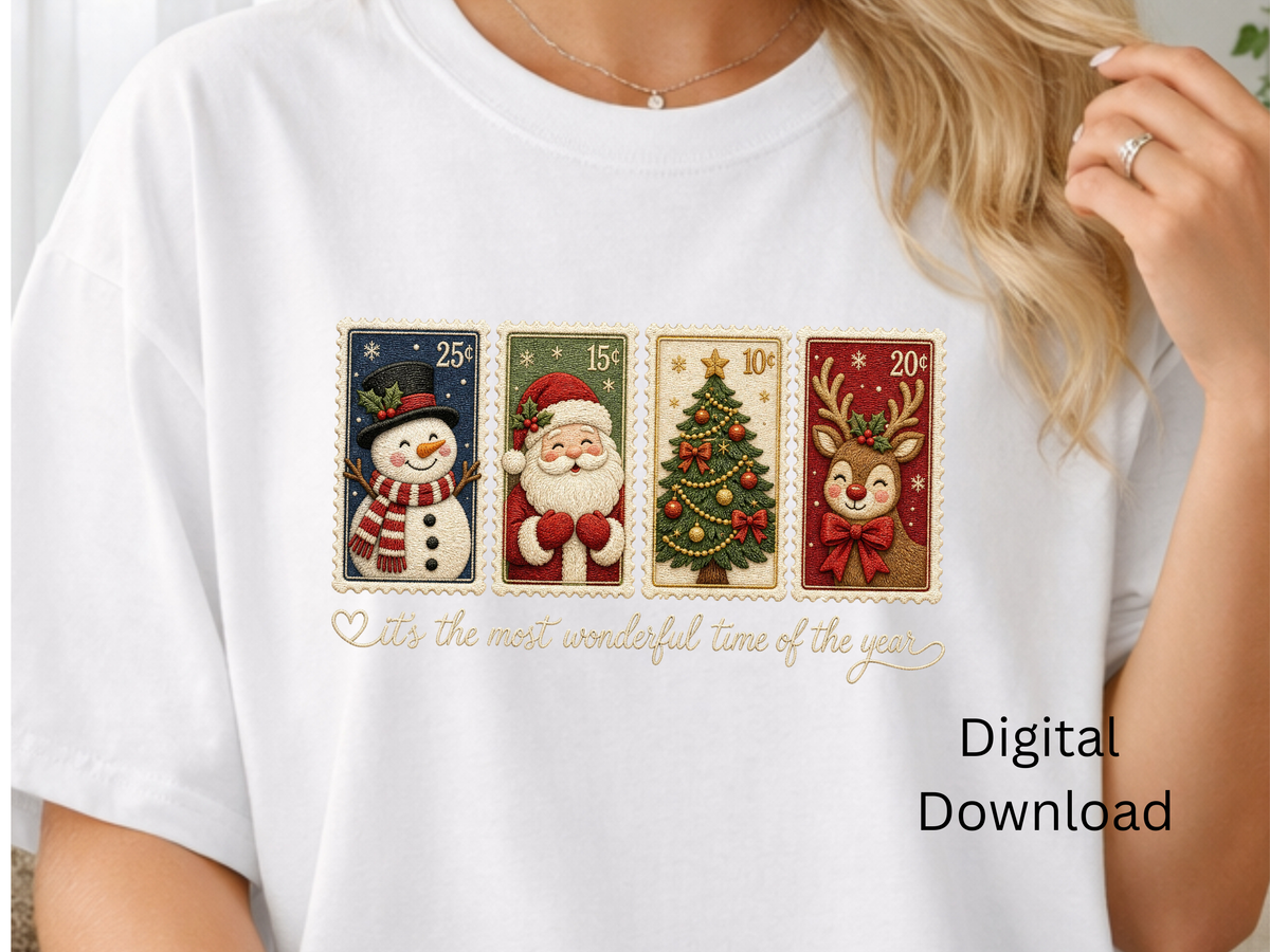 Tangled Up in Christmas Cheer Santa & Snowman - PNG Digital Download