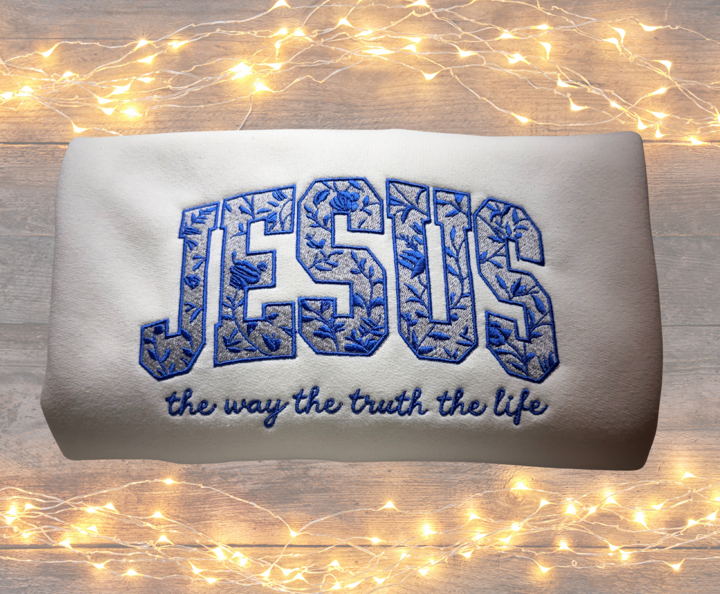 Jesus The Way - Crewneck Adult Embroidery