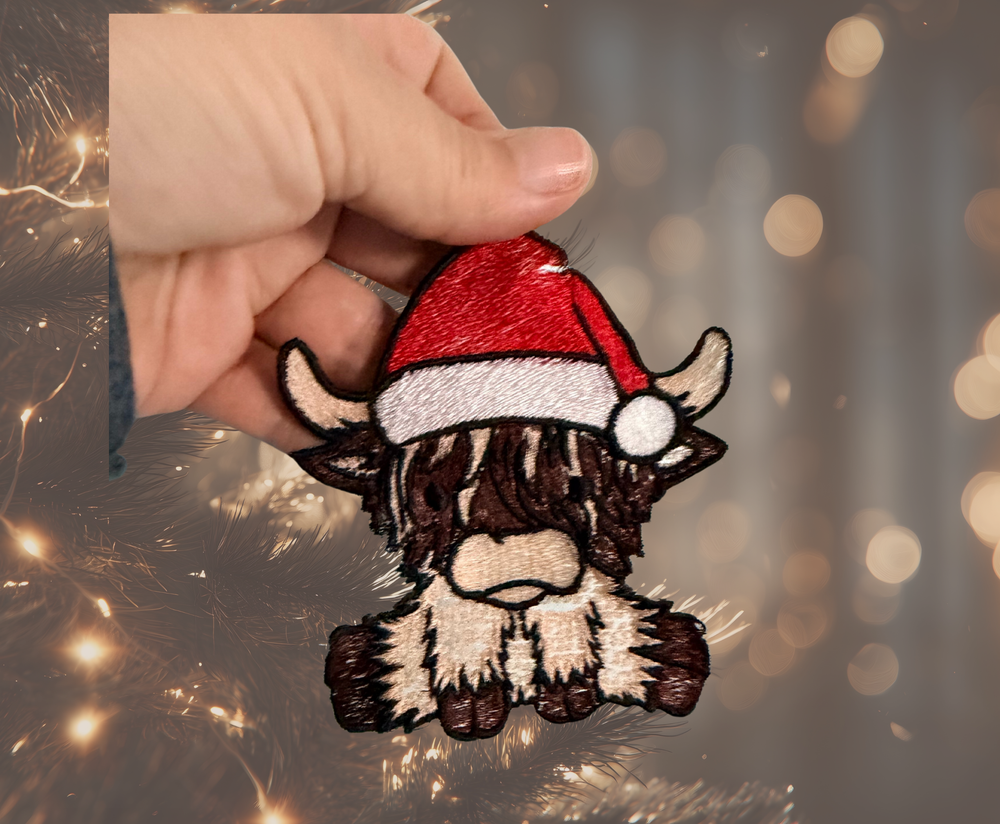 Highland Cow Ornament - Embroidery