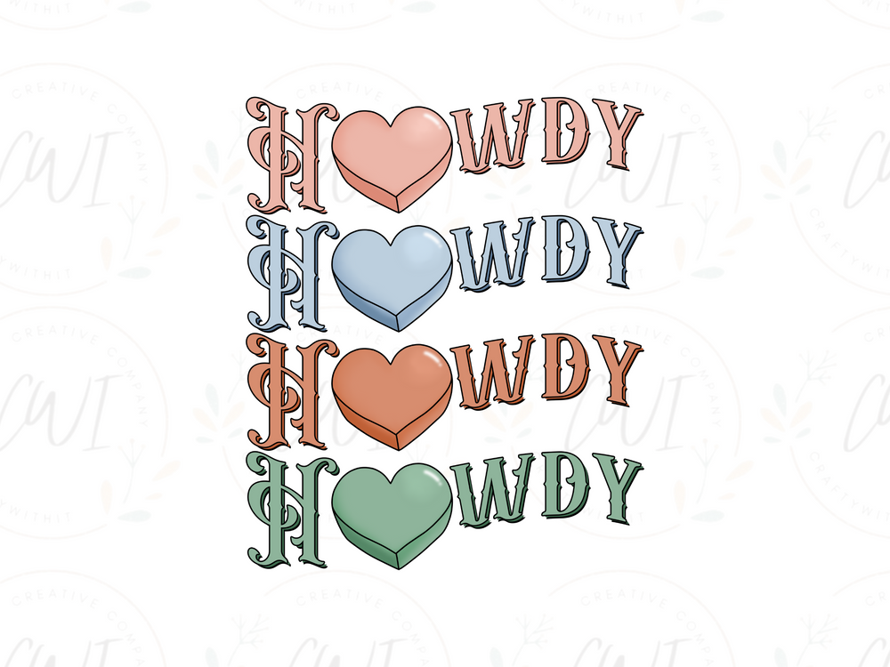 Valentines - Howdy - DTF Transfer