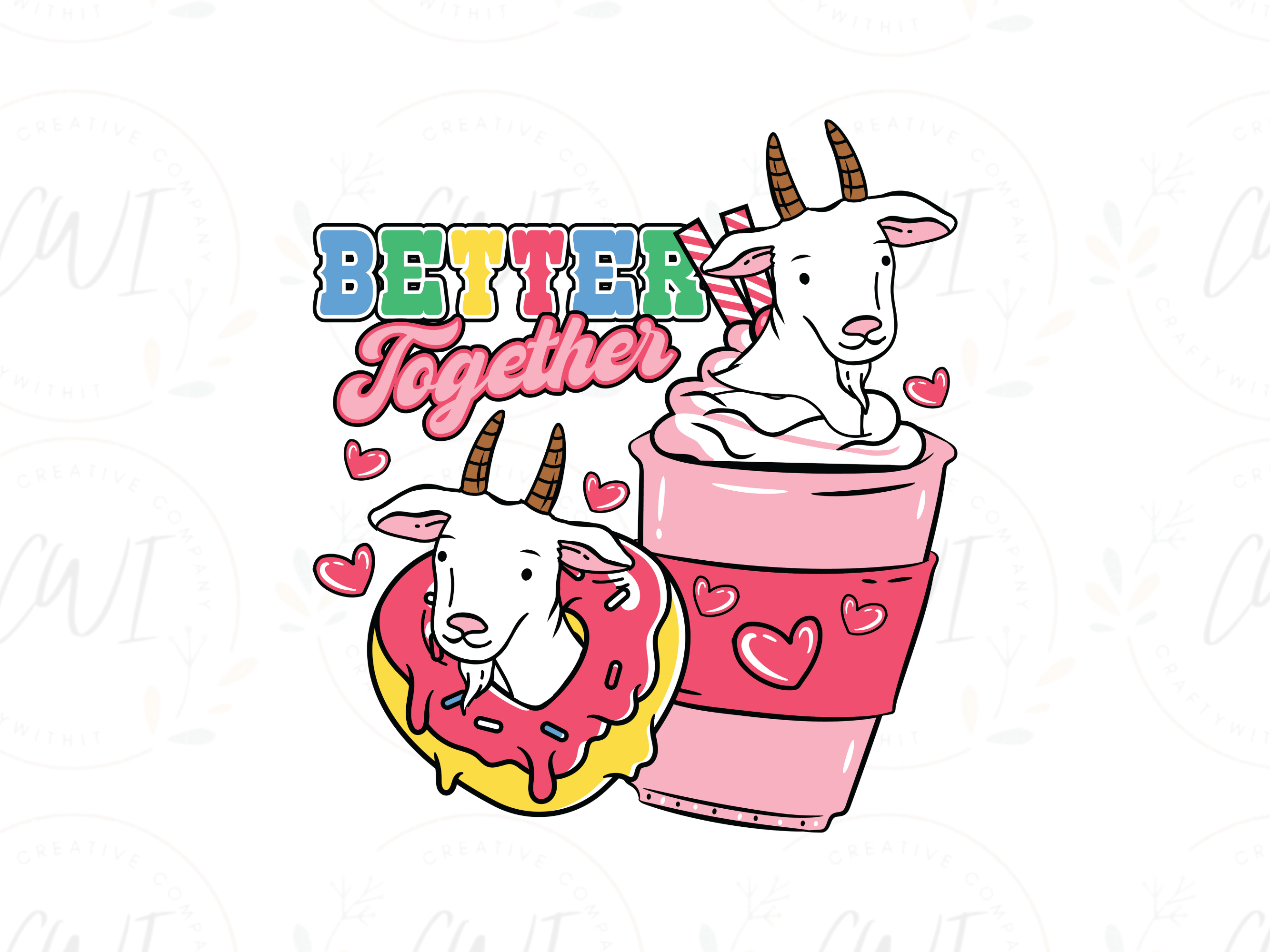 Valentines - Better Together Goats - DTF Transfer