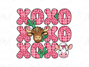 Valentines - Pink XOXO Heifer - DTF Transfer