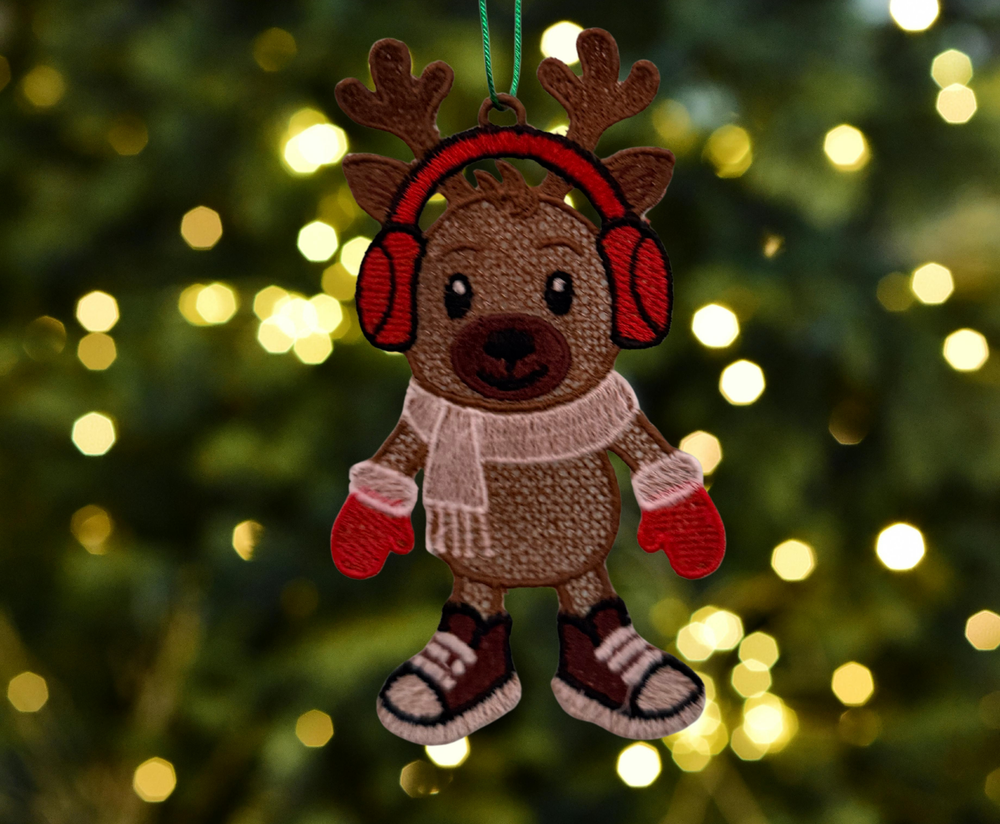 Reindeer Embroidered Ornament - Embroidery