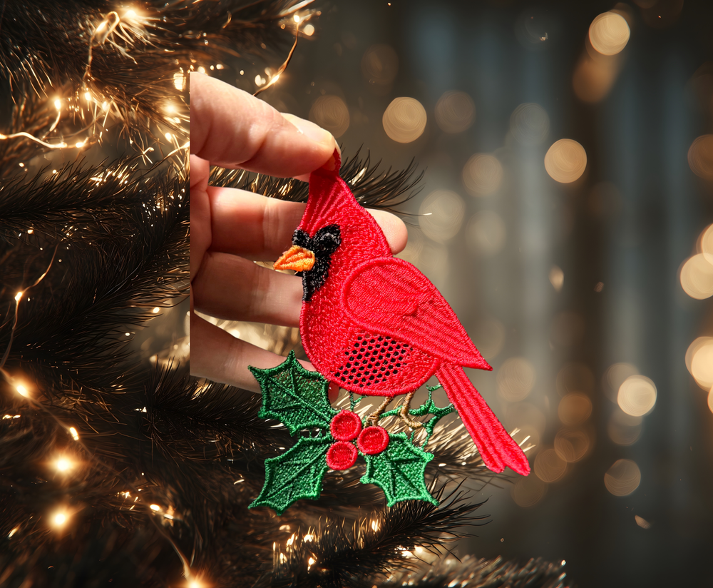 Cardinal Ornament - Embroidery