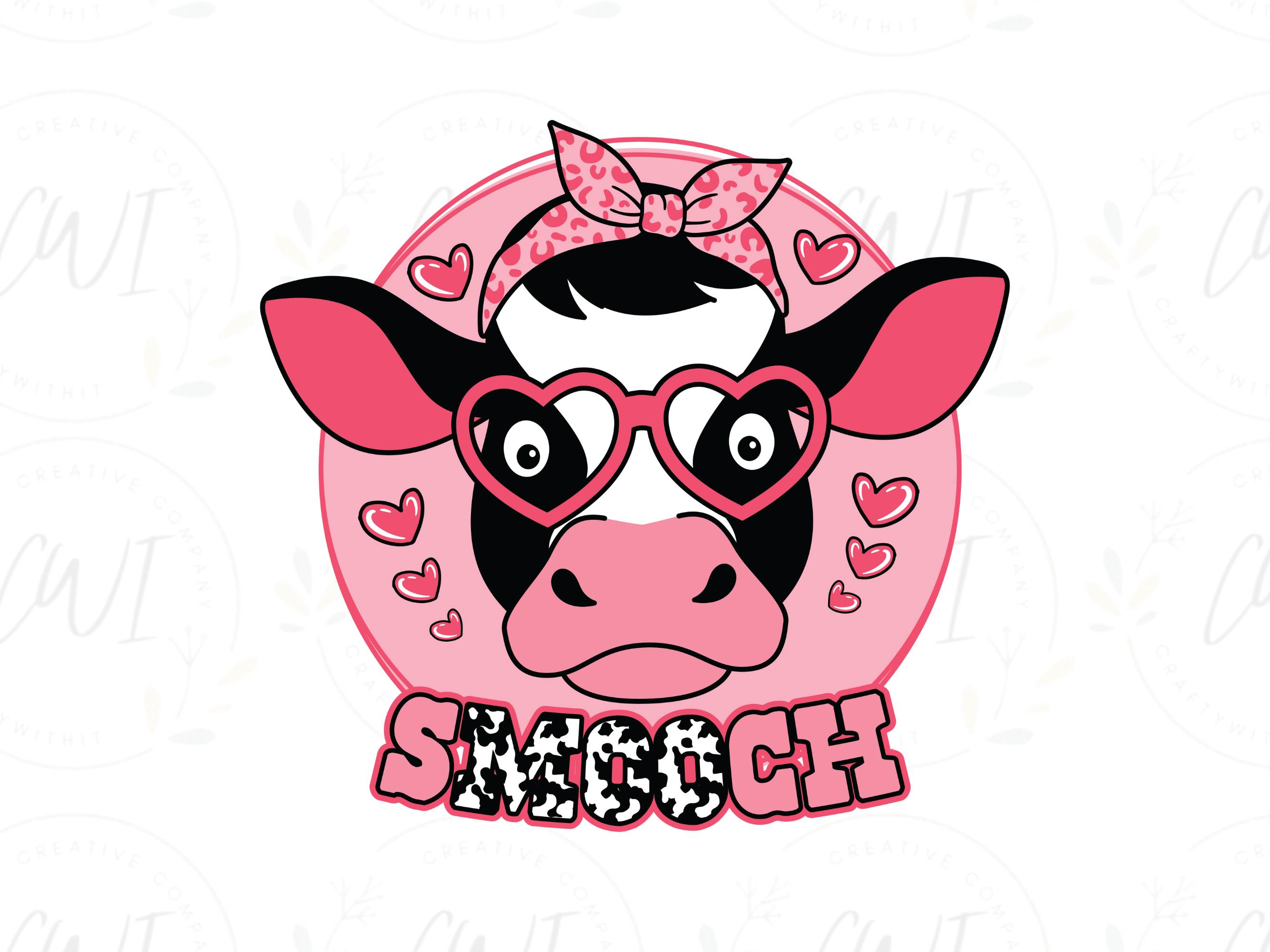 Valentines - Smooch Heifer Cow - DTF Transfer