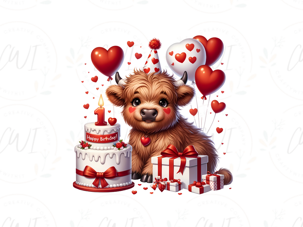 Valentines - Heifer 1st Birthday - DTF Transfer