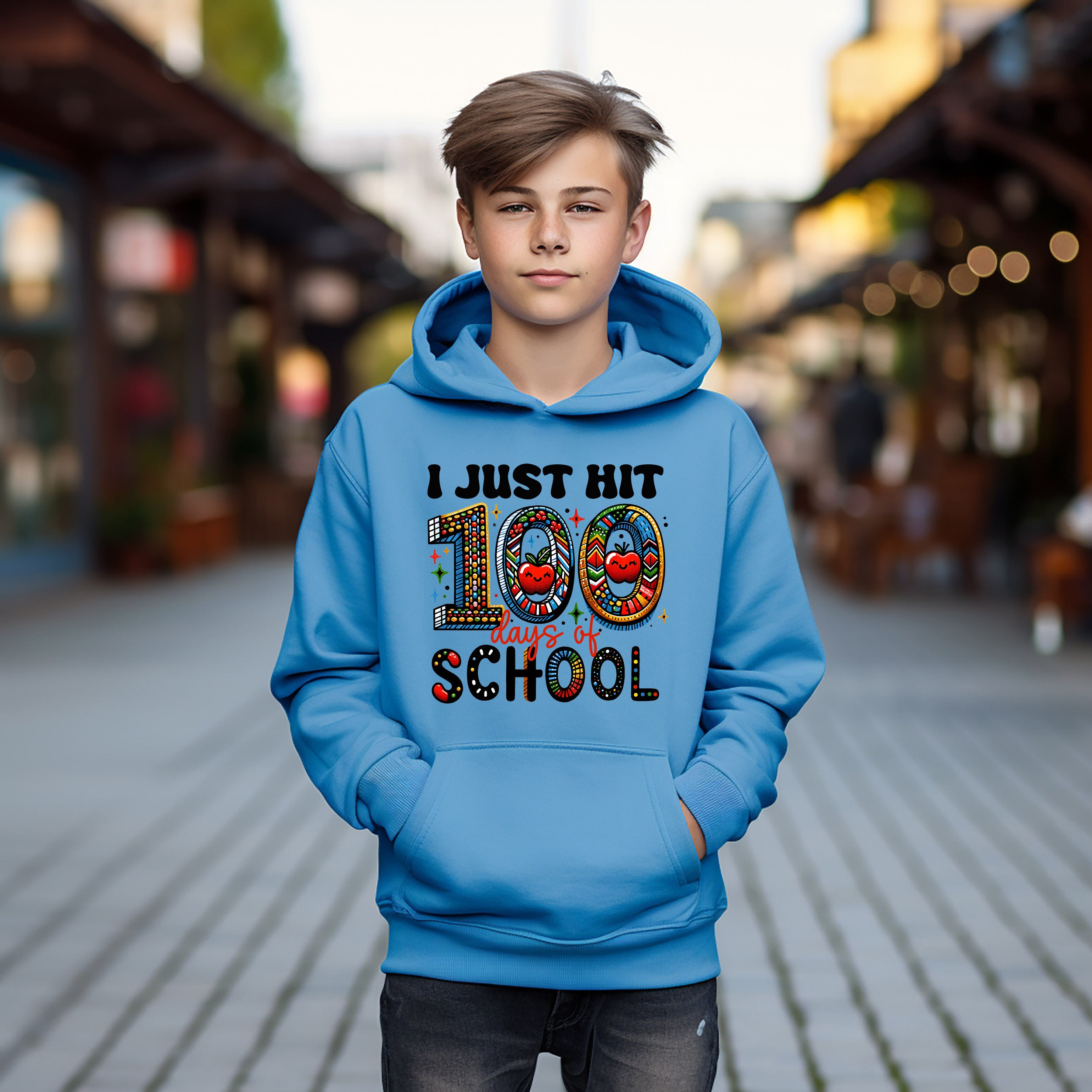 School - I Just Hit 100 Days Of School Youth Crewneck / Hoodie