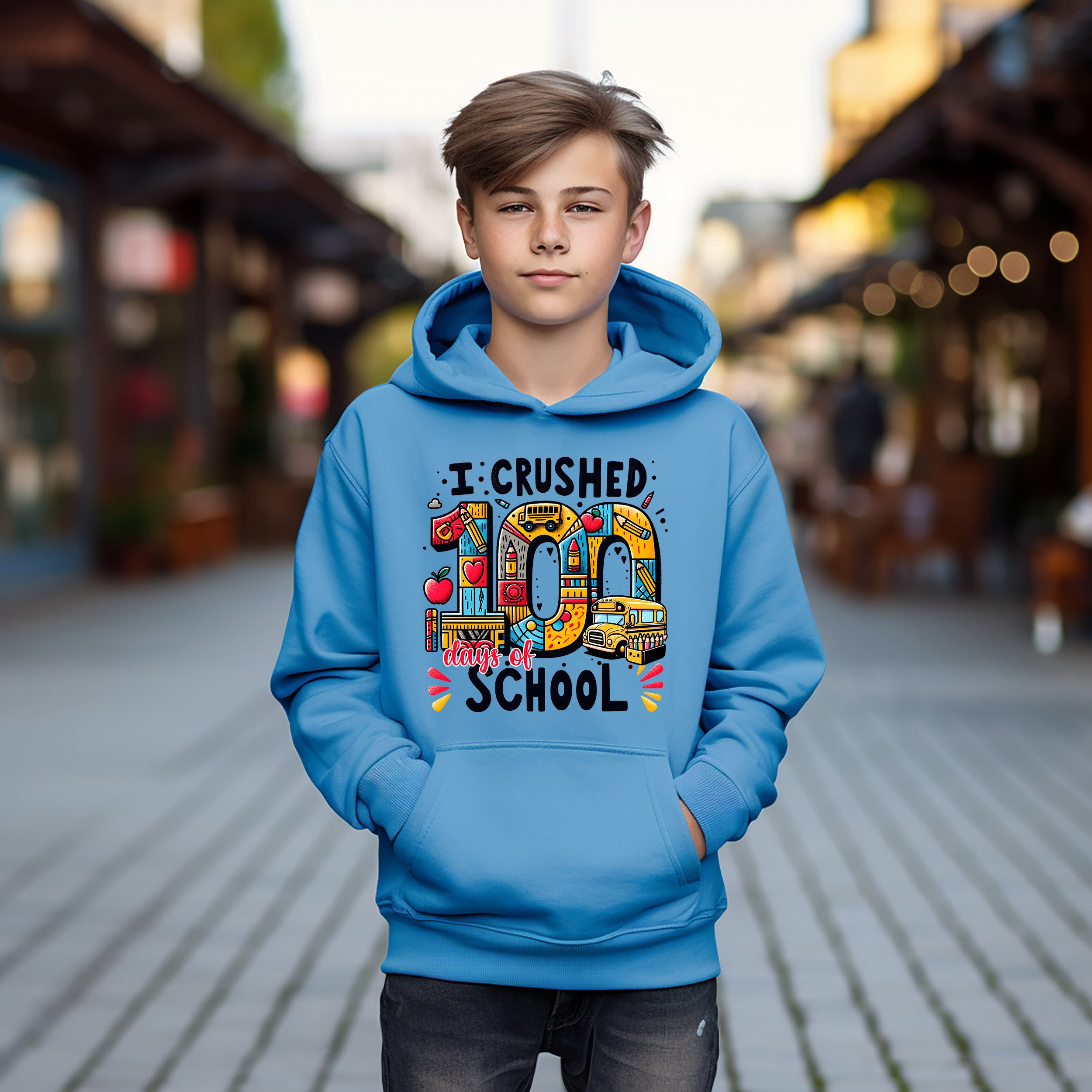 School - I Crushed 100 Days Of School Youth Crewneck / Hoodie