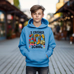 Load image into Gallery viewer, School - I Crushed 100 Days Of School Youth Crewneck / Hoodie
