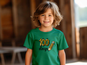 School - 100 Days Cheetah Print - Youth T-Shirt