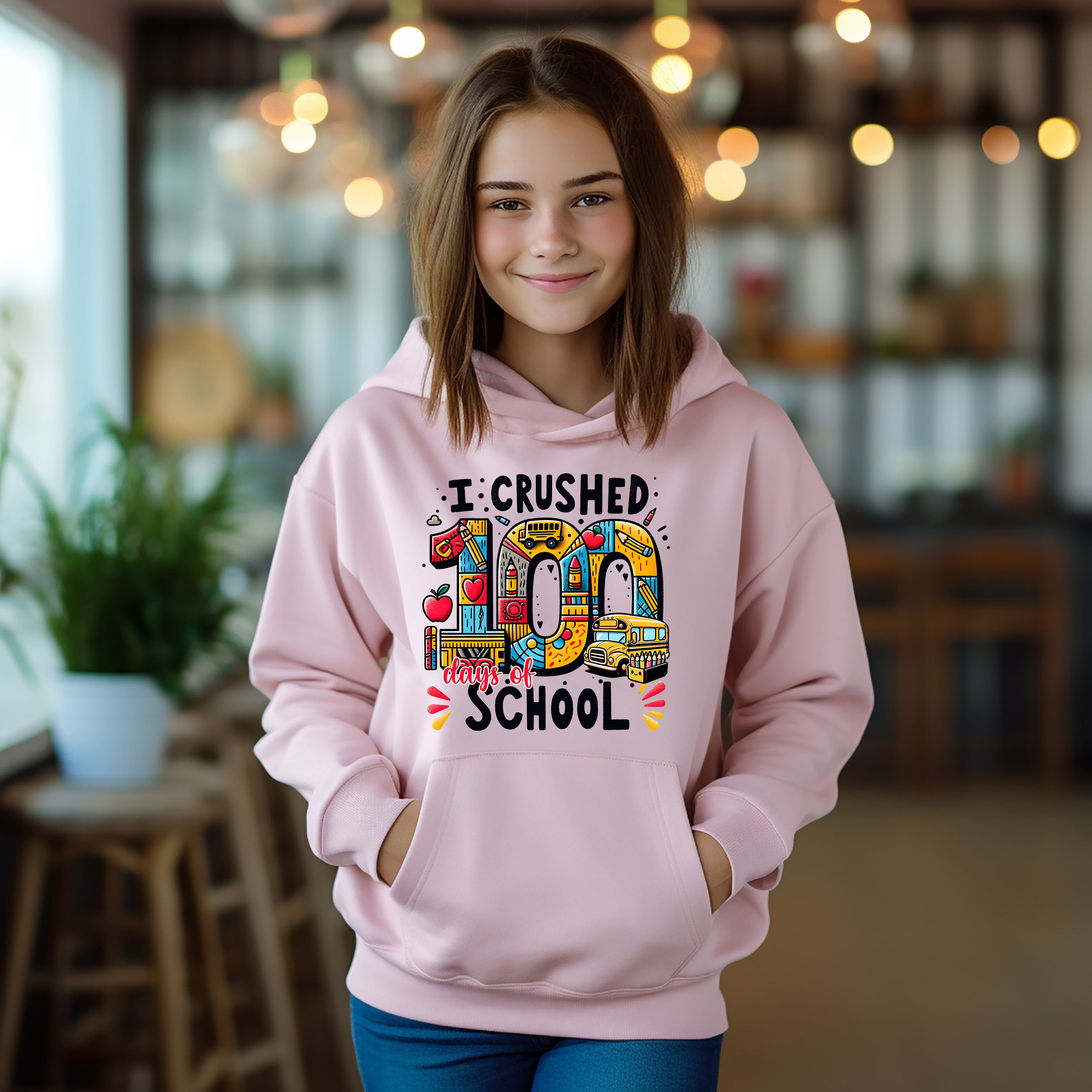 School - I Crushed 100 Days Of School Youth Crewneck / Hoodie