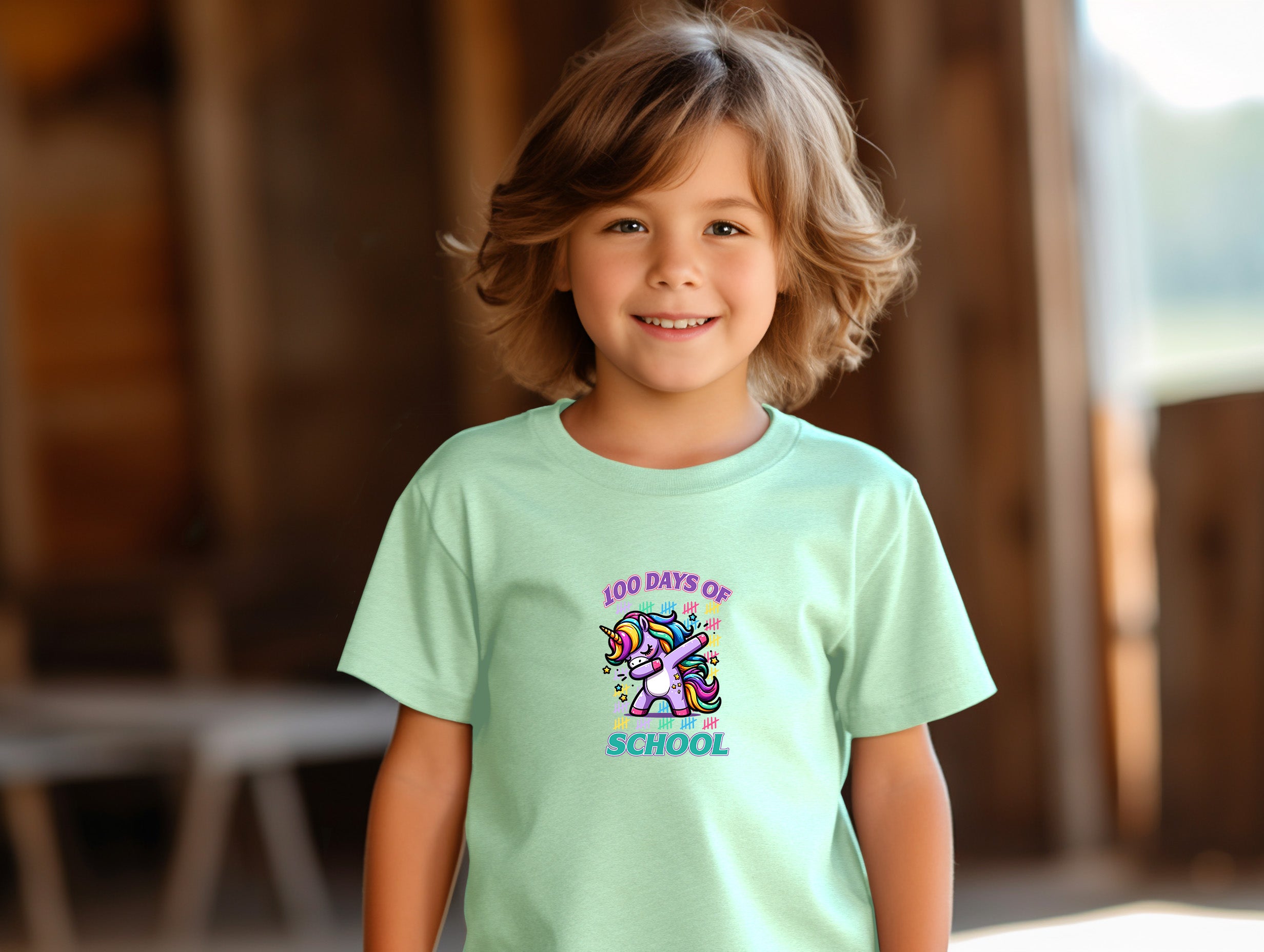 School - 100 Days Of School Rocking Unicorn - Youth T-Shirt