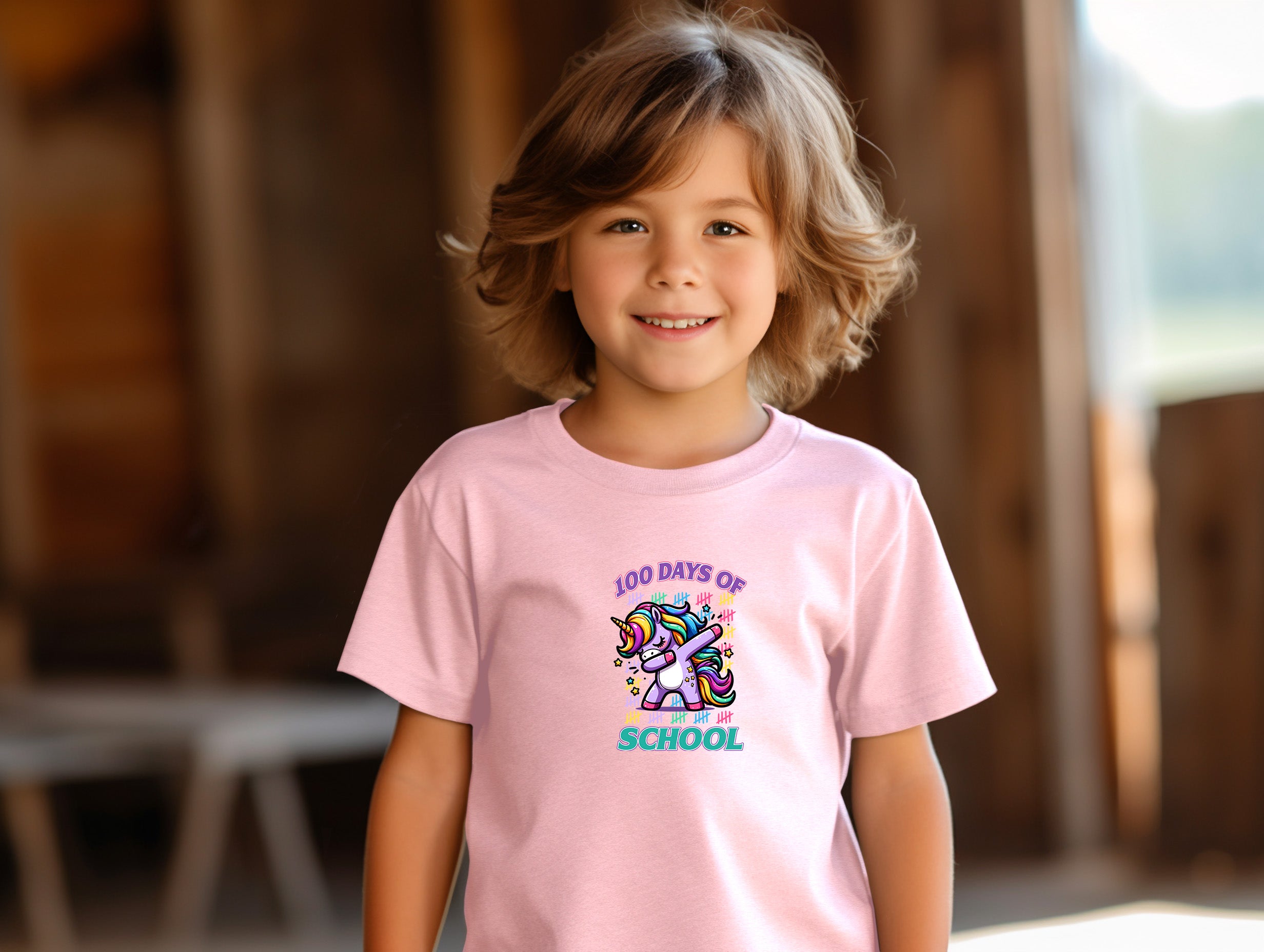 School - 100 Days Of School Rocking Unicorn - Youth T-Shirt