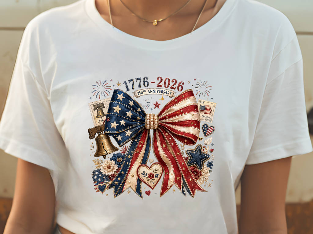 Patriotic Bow 1776-2026 - Youth/Adult Direct To Film Transfer