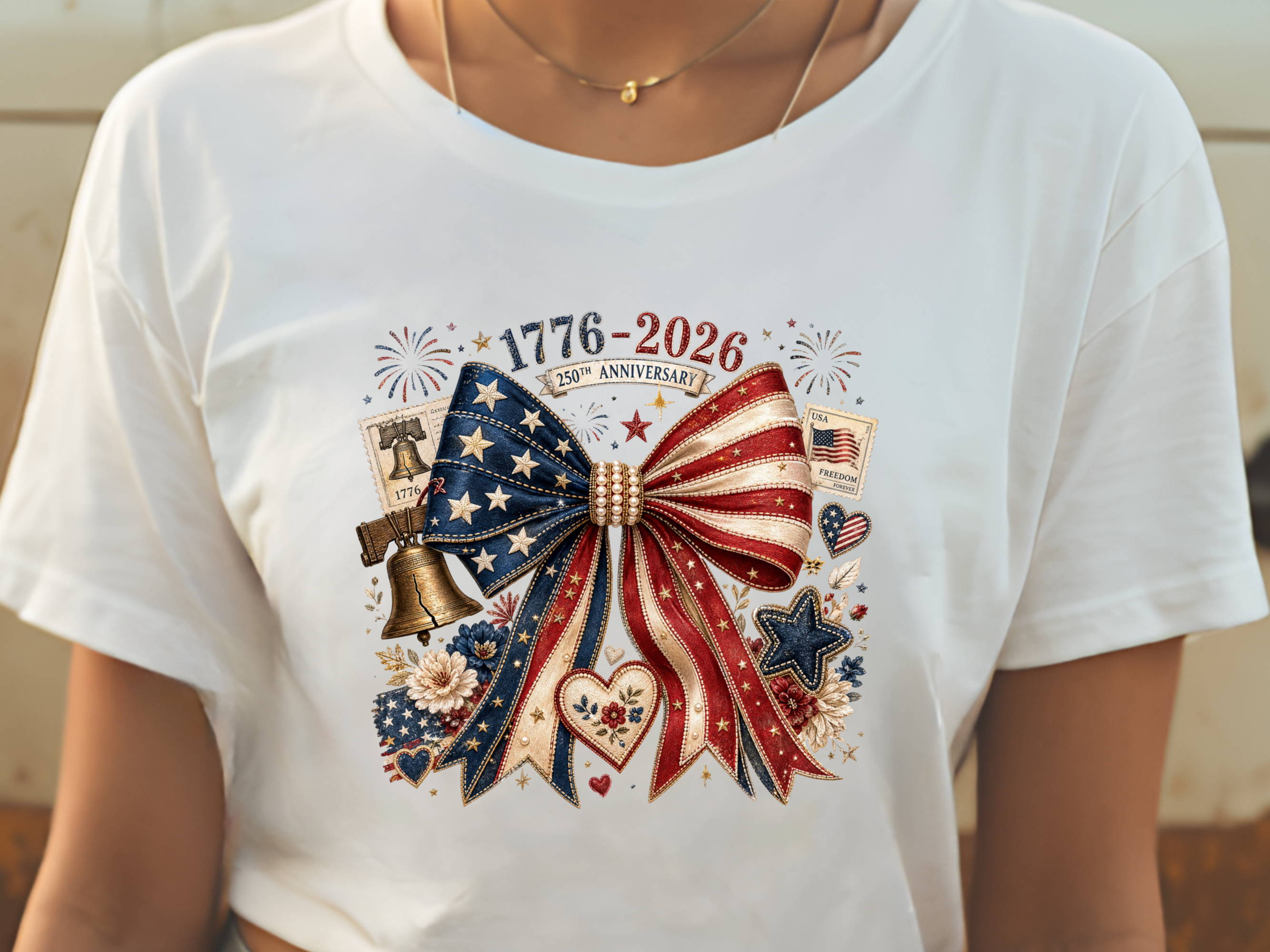 Patriotic Bow 1776-2026 - Youth/Adult Direct To Film Transfer