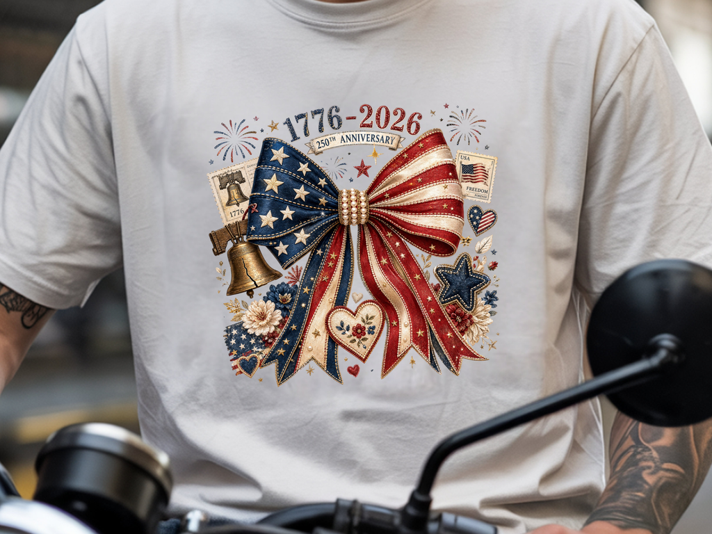 Patriotic Bow 1776-2026 - Youth/Adult Direct To Film Transfer