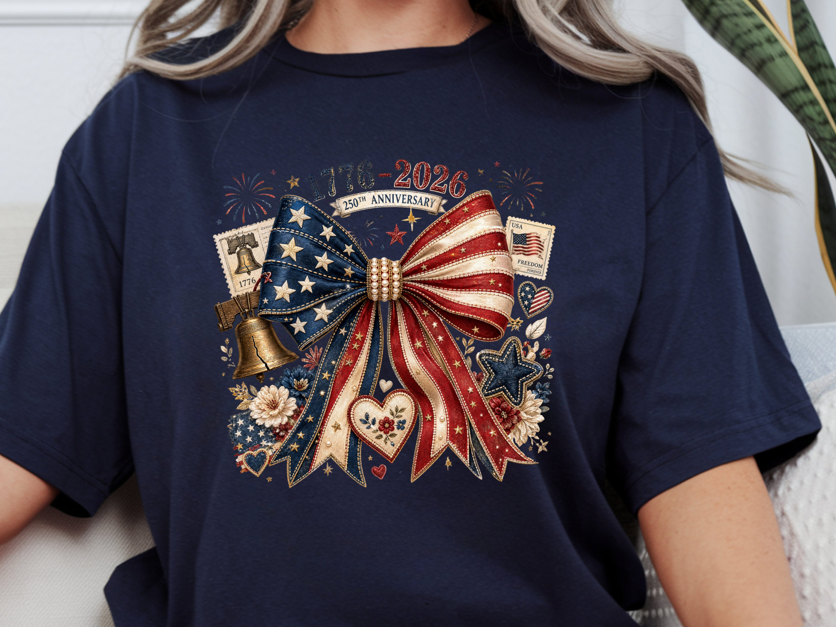 Patriotic Bow 1776-2026 - Youth/Adult Direct To Film Transfer