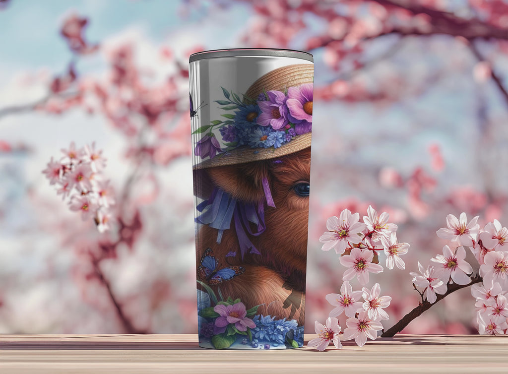 Highland Cow Spring 2 - Tumbler Digital Download