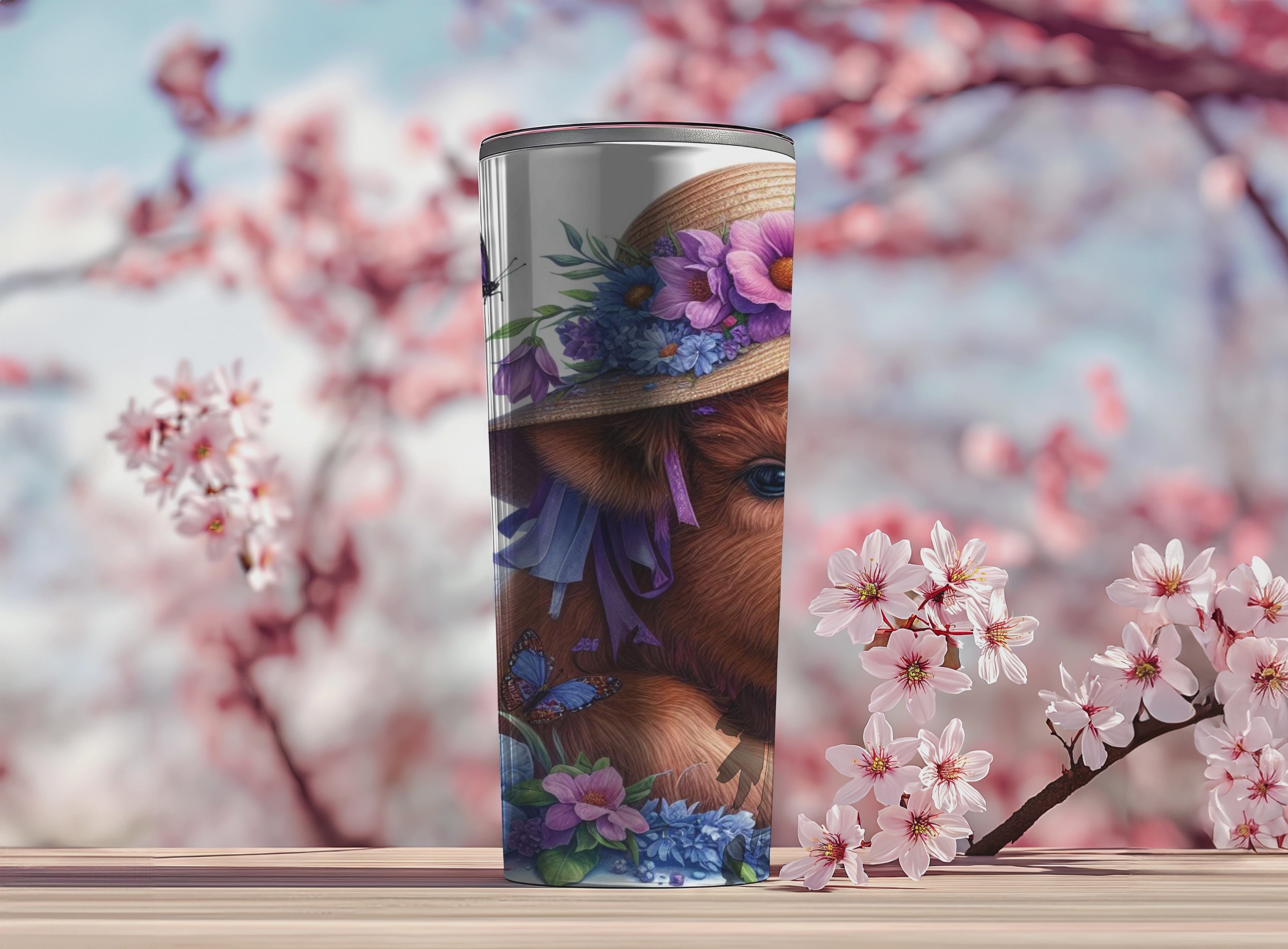 Highland Cow Spring 2 - Tumbler Digital Download